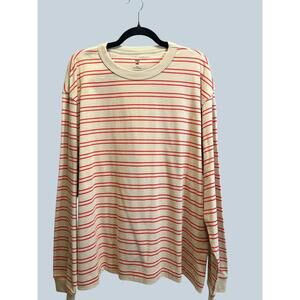 Mode of One Long Sleeve Shirt XL Cinnamon Brulee Striped Cotton